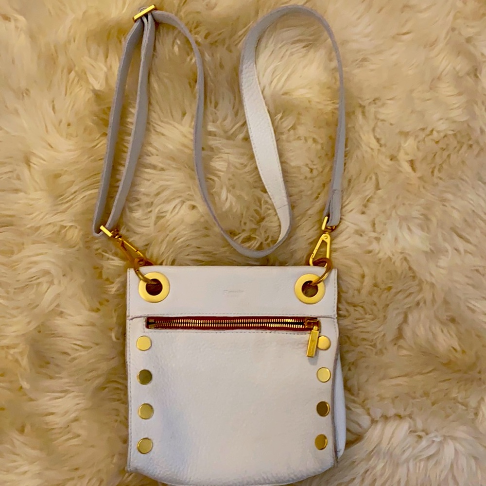 Hammitt White Leather Shoulder Crossbody with Gold Hardware